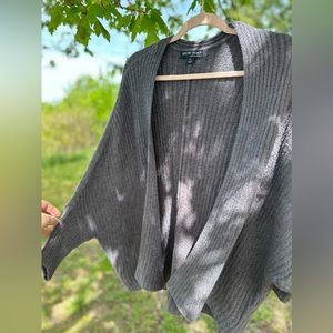 Barefoot Dreams Cozychic Lite Ribbed Dolman Sleeve Cardigan 1X gray EUC